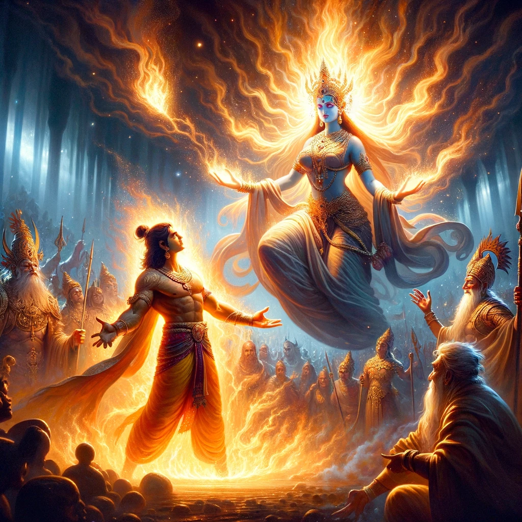 Agni Delivers Sita to Rama